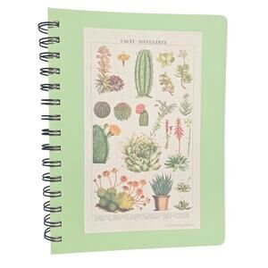 New Cavallini Spiral Notebook - 8" x 6" - Cactus / Succulents